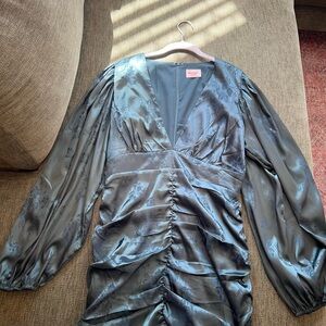 Elegant Green Satin Dress